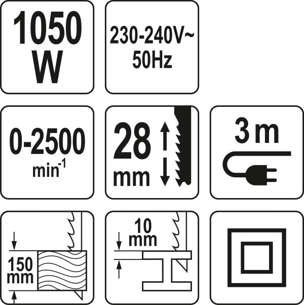 YATO Tiigersaag, 1050 W, 230 V