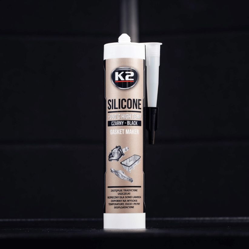 K2 Kõrgtemperatuurne silikoonhermeetik, must, +350 °C