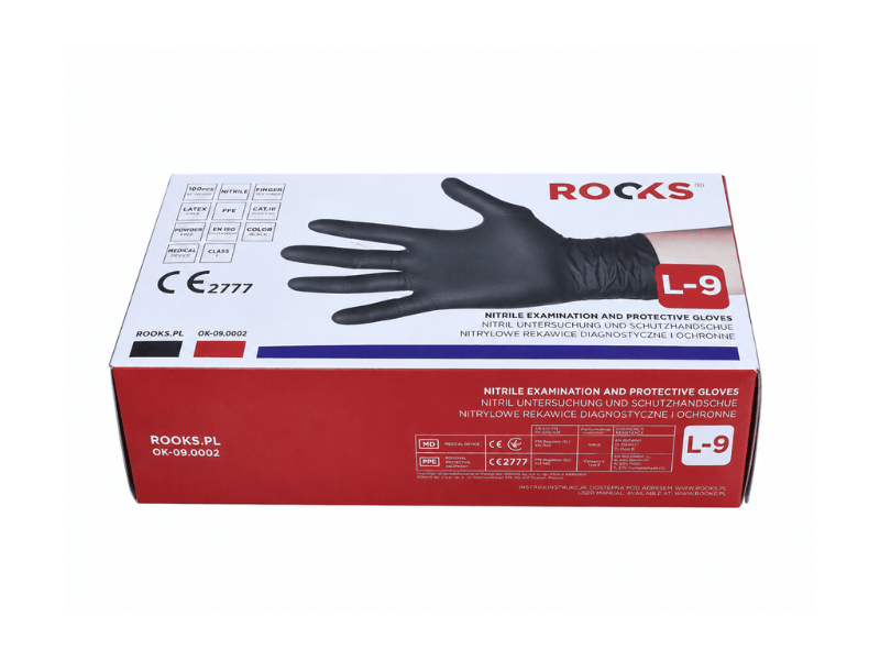 ROOKS Nitriilkindad GARAGE BLACK V2 L 100 tk