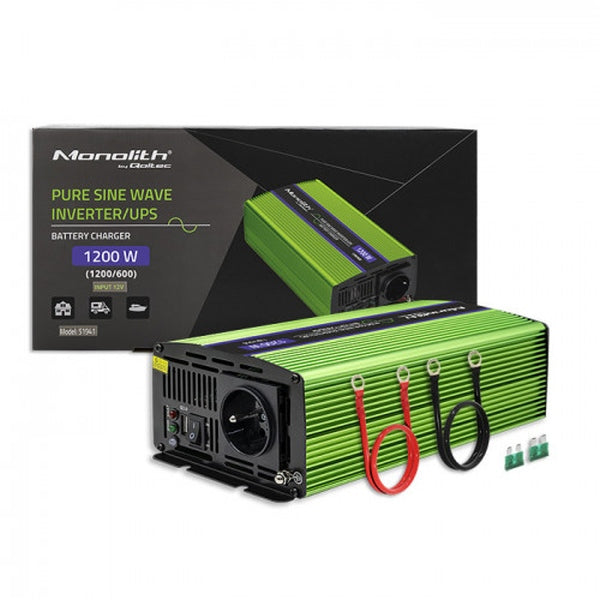 Qoltec Pingemuundur 12 V - 230 V, puhas siinus, 600 W