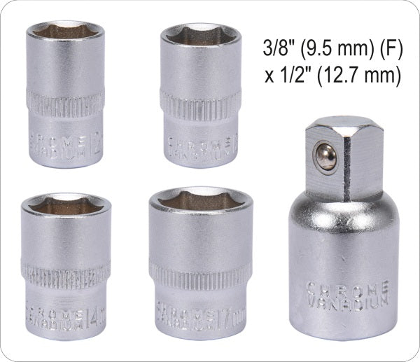 YATO Löökräikvõti 12 V, 3/8-1/2, 45 Nm, komplekt: aku 2 Ah, laadija, padrunid ja adapter