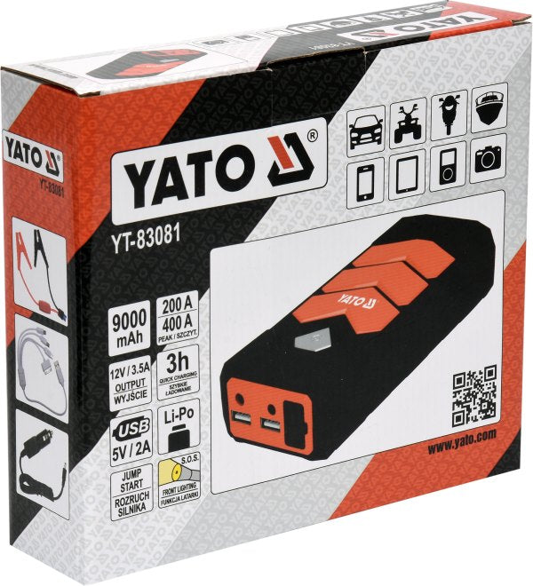 YATO Käivitusabi akupank 9000 mAh, käivitusvool 400 A