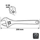 NEO Tools Reguleeritav võti 200 mm, vahemik 0-39 mm
