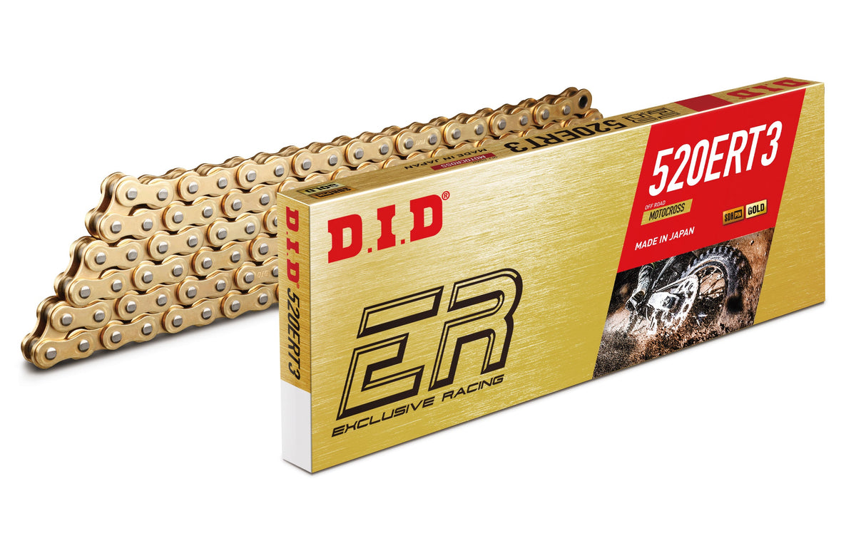 D.I.D Mootorratta kett 520ERT3G&G-116, samm 520, 116 lüli, kuldne, avatud
