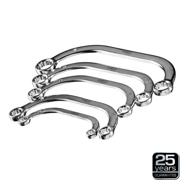 NEO Tools Kõverad silmusvõtmed 9-22 mm, 5 osa