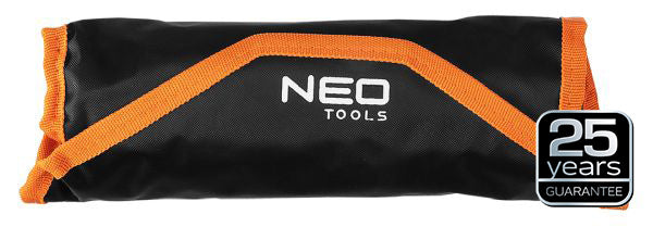 NEO Tools Räikmehhanismi ja lülitiga leht-silmusvõtmed, 12 osa, 8-19 mm, pehme kott