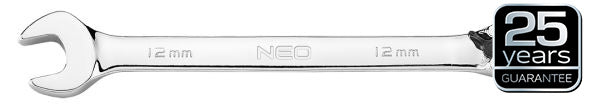 NEO Tools Räikmehhanismi ja lülitiga leht-silmusvõtmed, 12 osa, 8-19 mm, pehme kott