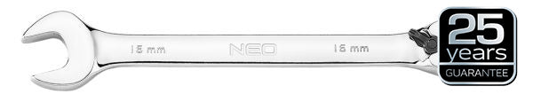 NEO Tools Räikmehhanismi ja lülitiga leht-silmusvõtmed, 12 osa, 8-19 mm, pehme kott