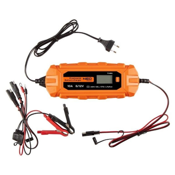 NEO Tools Automaatne akulaadija 10 A / 160 W, 3-200 Ah, plii-, AGM- ja geelakudele