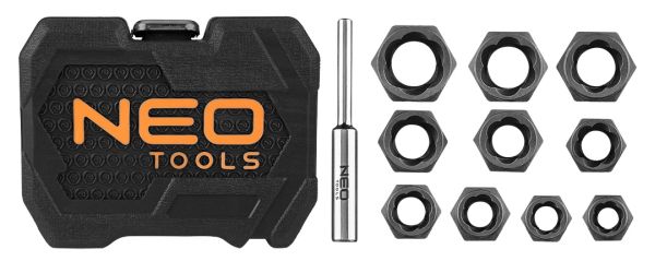NEO Tools Lühikesed padrunid vigastatud mutritele, 11 osa