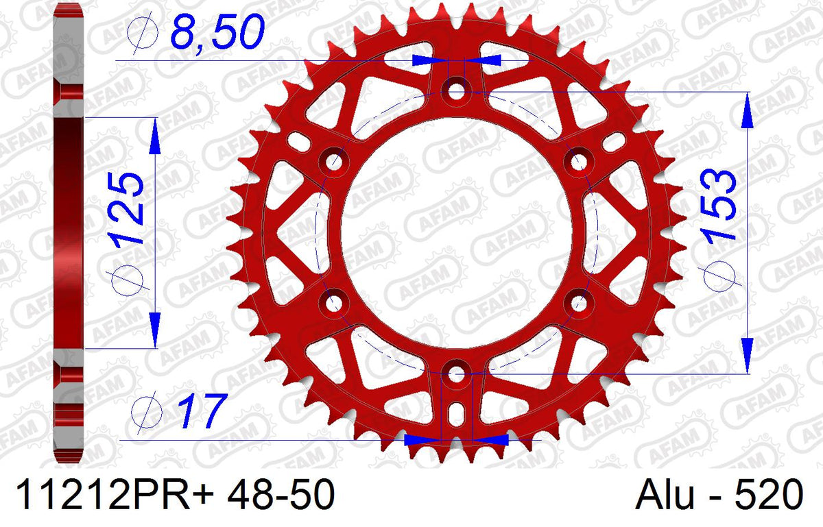 AFAM Tagumine hammasratas 11212PR+48, 48z, samm 520