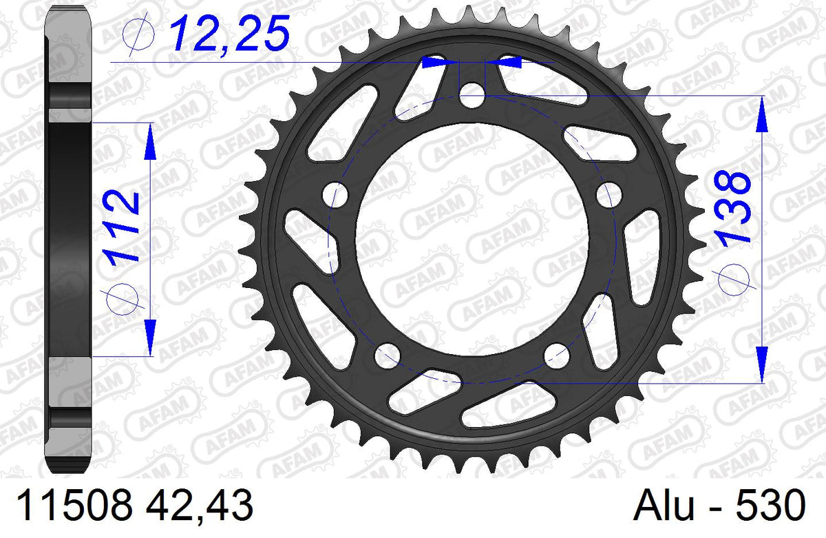 AFAM Tagumine hammasratas 11508-43, 43z, samm 530