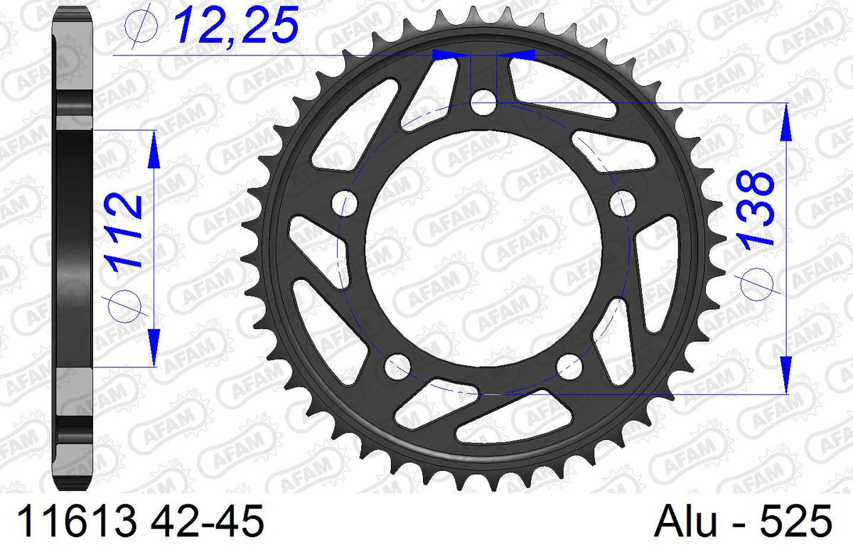 AFAM Tagumine hammasratas 11613-43, 43z, samm 525