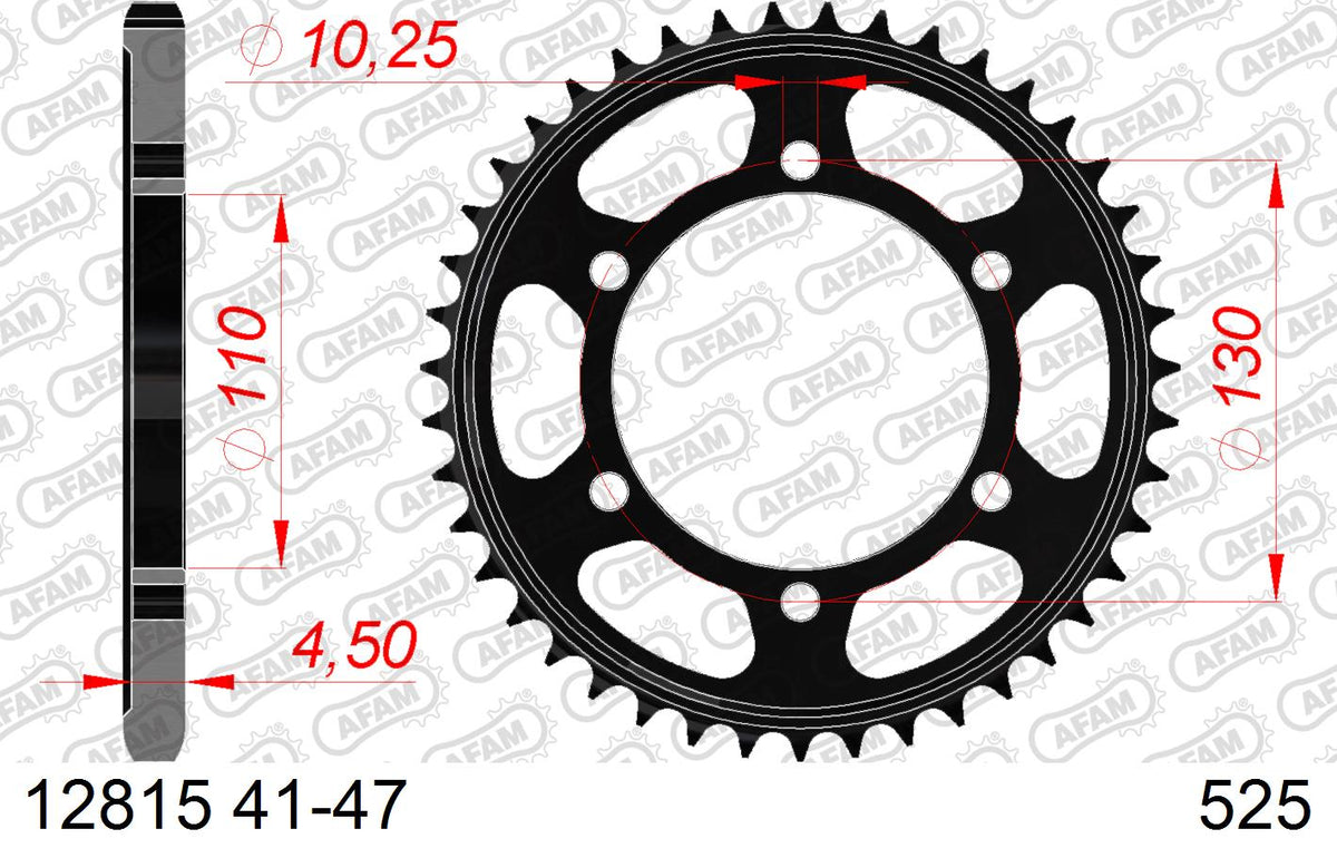 AFAM Tagumine hammasratas 12815-50, 50z, samm 525, teras