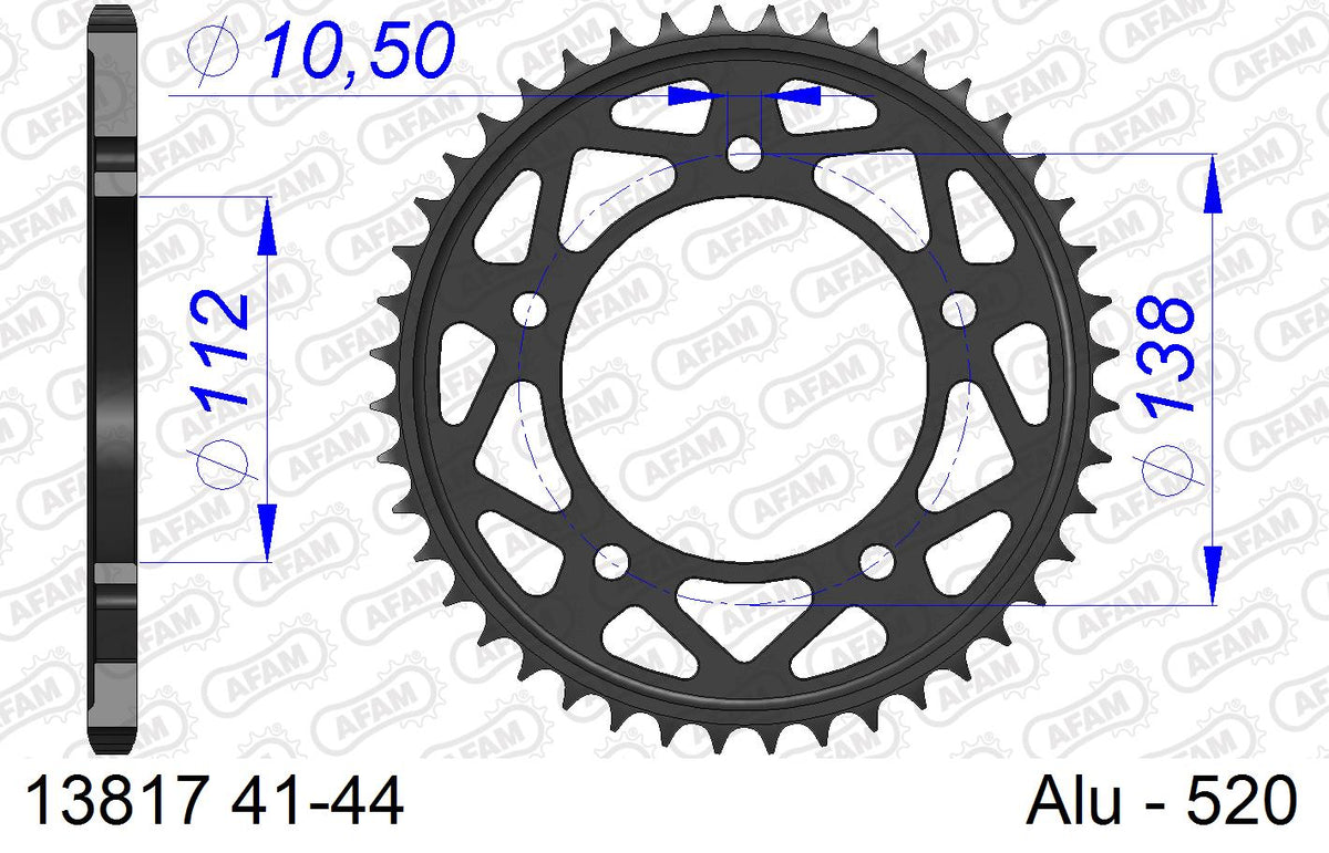 AFAM Tagumine hammasratas 13817-42, 42z, samm 520