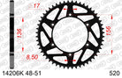 AFAM Tagumine hammasratas 14206K-51, 51z, samm 520, teras