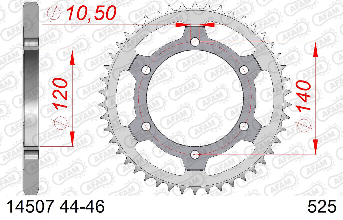 AFAM Tagumine hammasratas 14507-45, 45z, samm 525, teras
