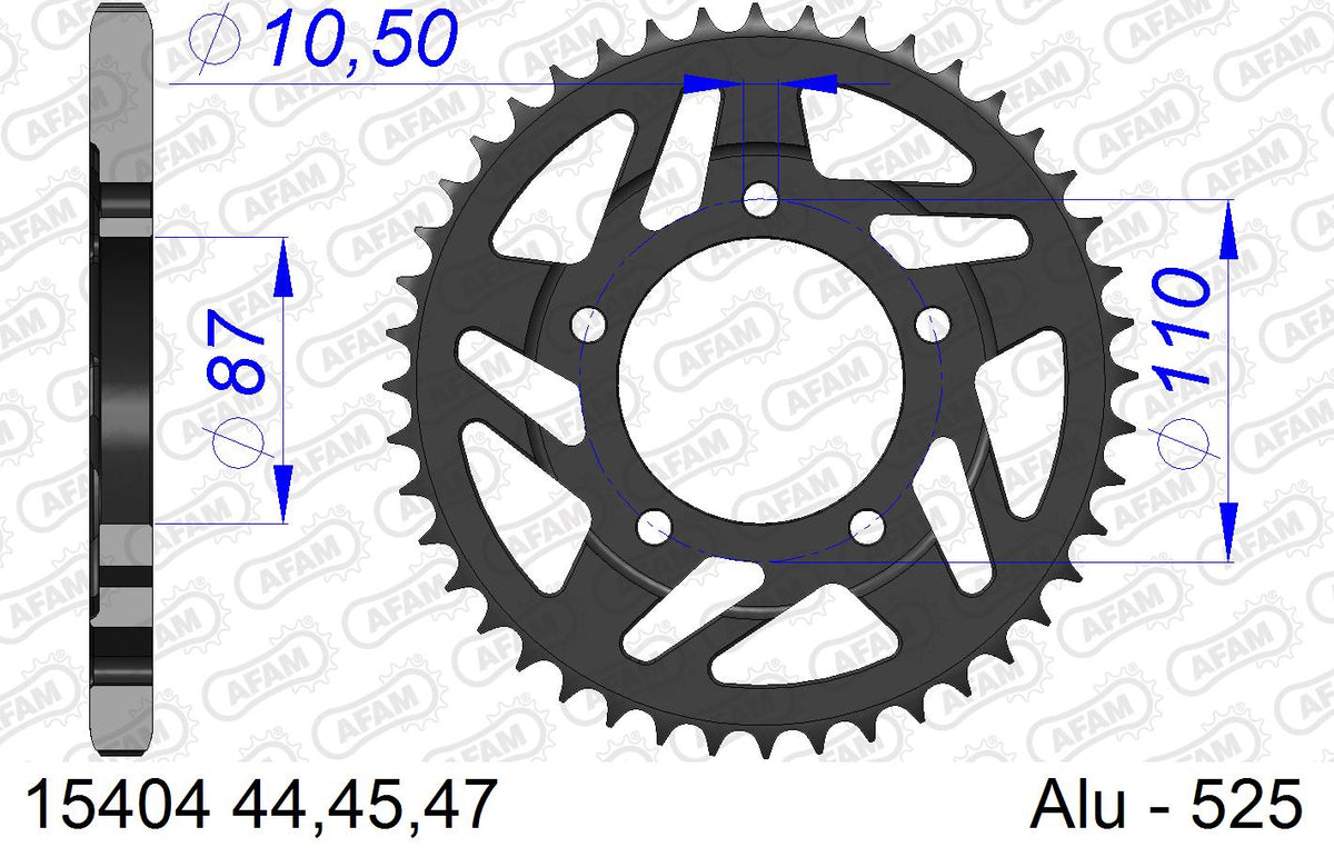 AFAM Tagumine hammasratas 15404-47, 47z, samm 525