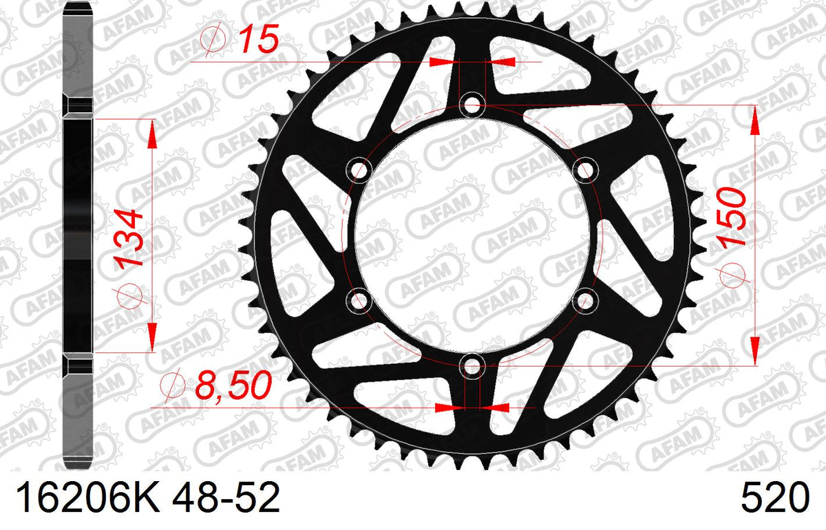 AFAM Tagumine hammasratas 16206K-48, 48z, samm 520, teras