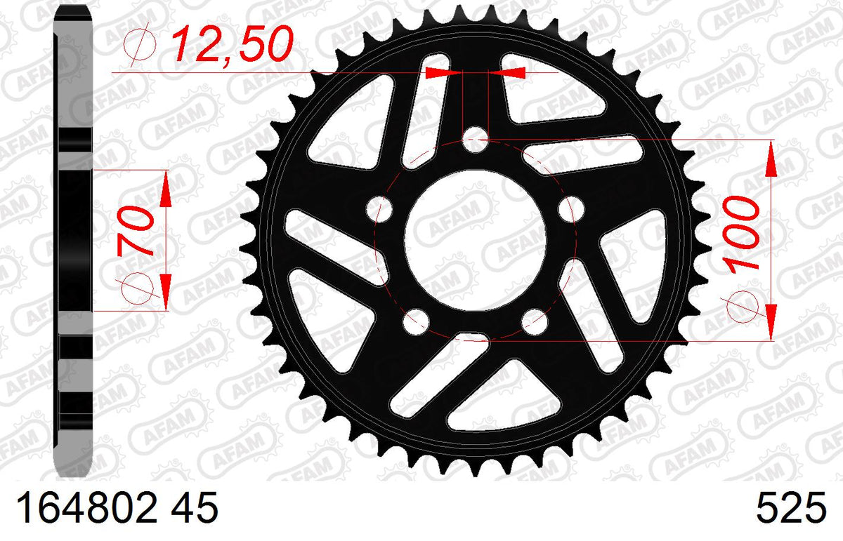 AFAM Tagumine hammasratas 164802-45, 45z, samm 525, teras