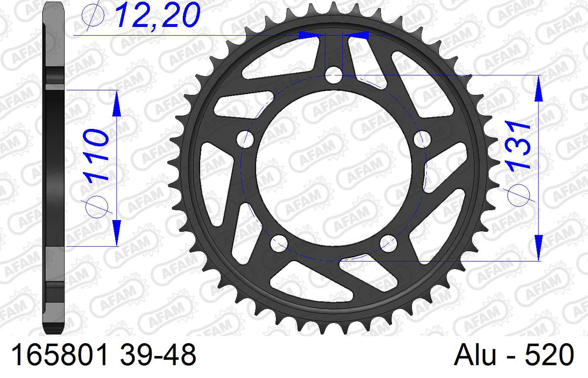 AFAM Tagumine hammasratas 165801-43, 43z, samm 520