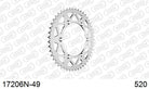 AFAM Tagumine hammasratas 17206N-49, 49z, samm 520