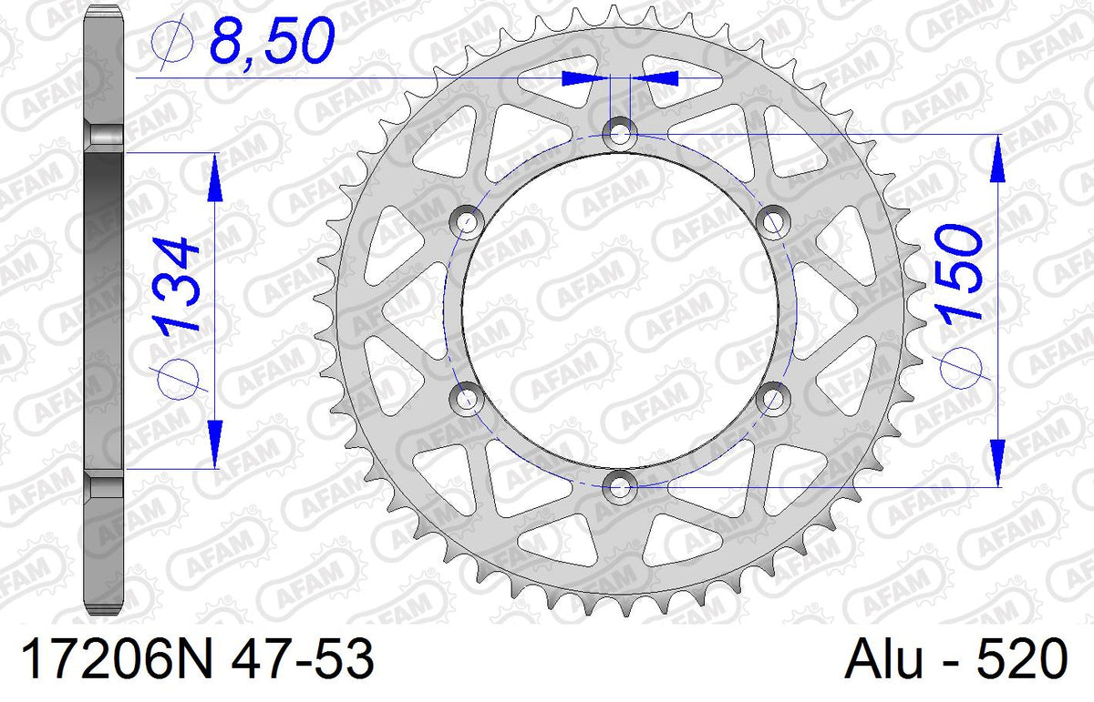 AFAM Tagumine hammasratas 17206N-51, 51z, samm 520