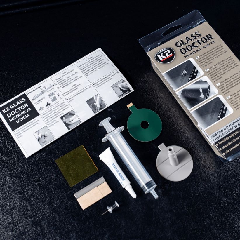 K2 Glass Doctor klaaside ja esitulede parandamise komplekt