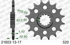 AFAM Eesmine hammasratas 21603-16, 16z, samm 520, teras