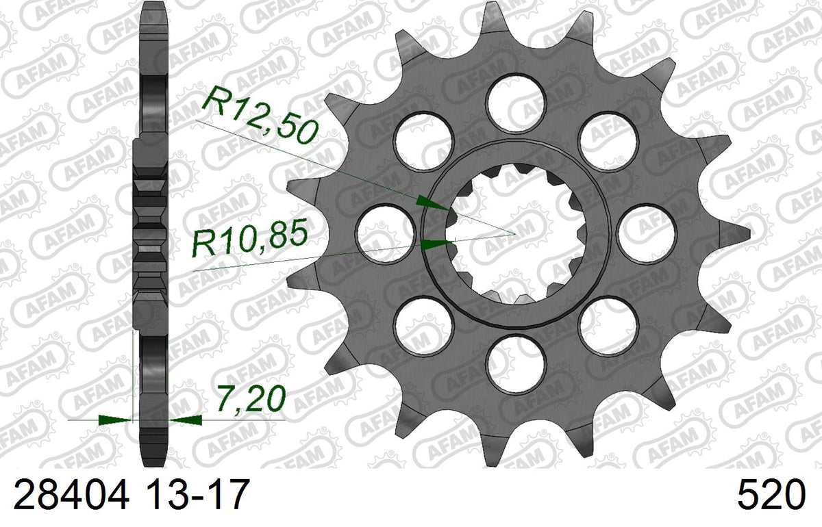 AFAM Eesmine hammasratas 28404-15, 15z, samm 520, teras