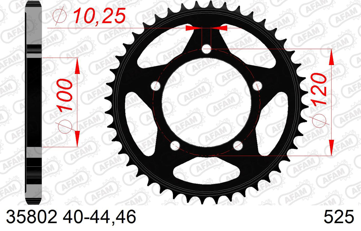 AFAM Tagumine hammasratas 35802-44, 44z, samm 525, teras