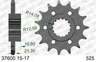 AFAM Eesmine hammasratas 37600-17, 17z, samm 525, teras