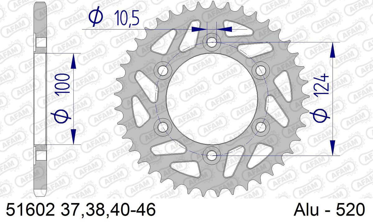 AFAM Tagumine hammasratas 51602-42, 42z, samm 520