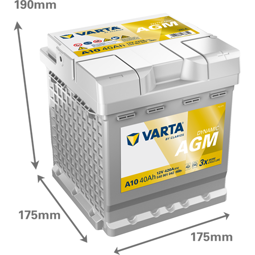 VARTA Dynamic AGM 540901042 käivitusaku 40 Ah 420 A L-