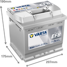 VARTA Dynamic EFB 550500055 käivitusaku 50 Ah 550 A L-