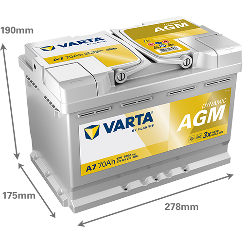 VARTA Dynamic AGM 570901076 käivitusaku 70 Ah 760 A L-