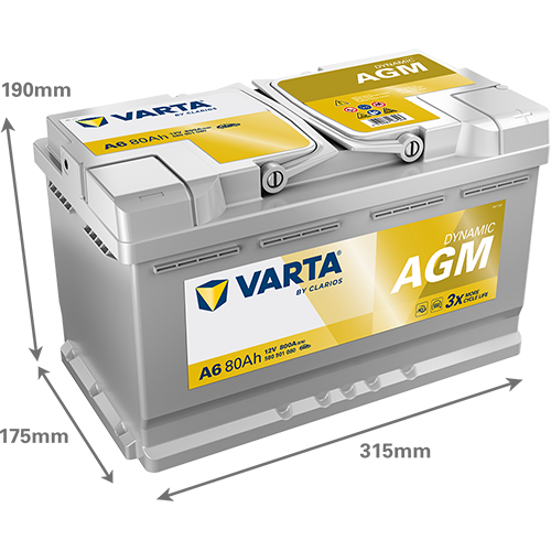 VARTA Dynamic AGM 580901080 käivitusaku 80 Ah 800 A L-