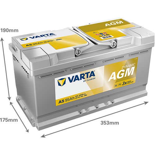 VARTA Dynamic AGM 595901085 käivitusaku 95 Ah 850 A L-