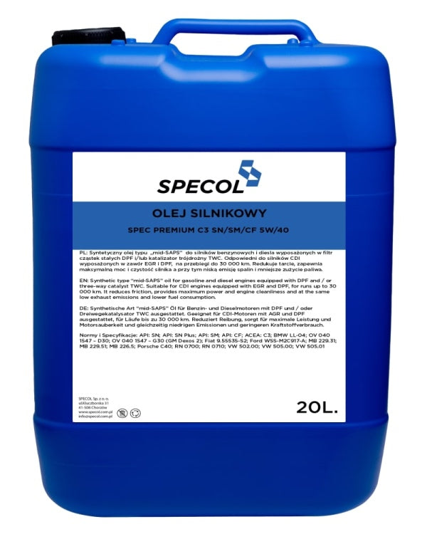 Specol Premium 5W-40 mootoriõli