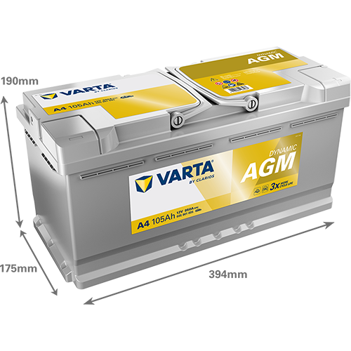 VARTA Dynamic AGM 605901095 käivitusaku 105 Ah 950 A L-