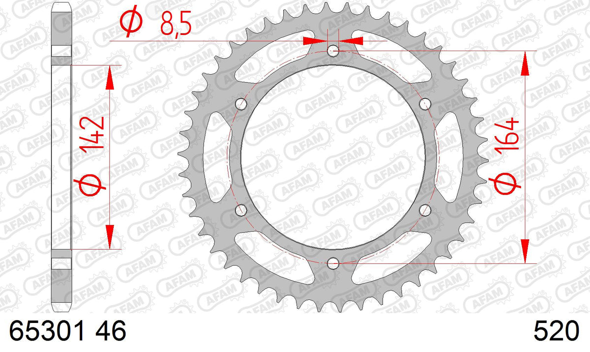 AFAM Tagumine hammasratas 65301-46, 46z, samm 520, teras