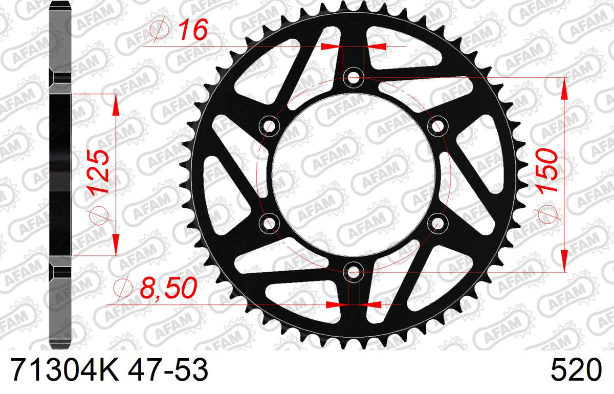 AFAM Tagumine hammasratas 71304K-45, 45z, samm 520, teras
