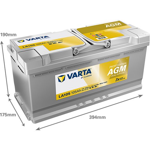 VARTA Professional AGM 840105095 käivitus- ja tarbeaku 105 Ah 950 A L-