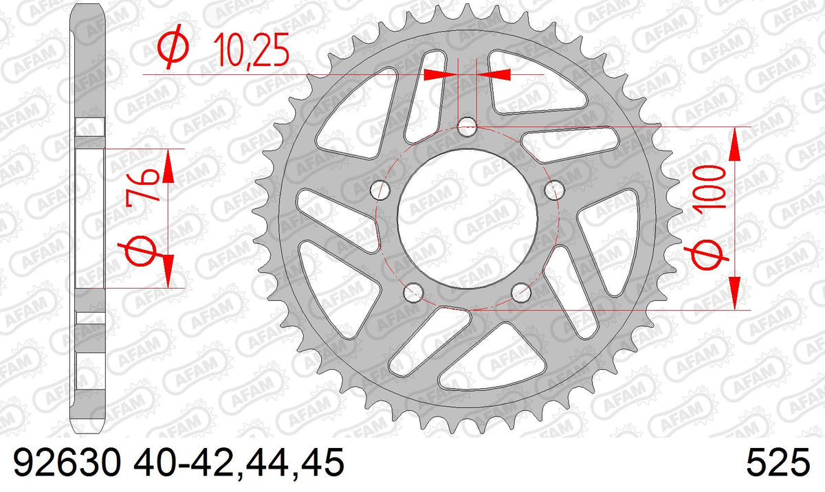 AFAM Tagumine hammasratas 92630-44, 44z, samm 525, teras