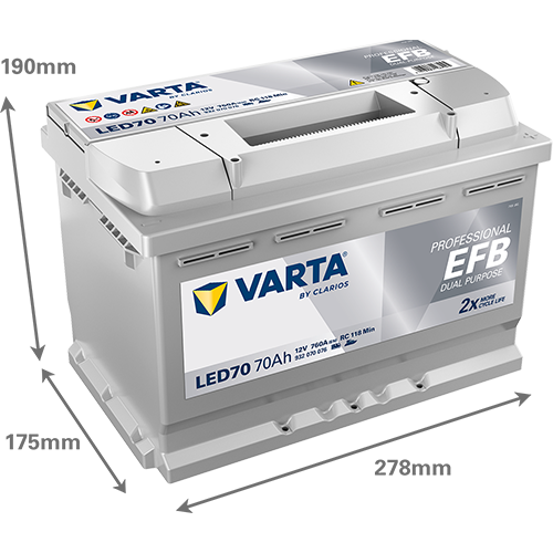 VARTA Professional EFB 932070076 käivitus- ja tarbeaku 70 Ah 760 A L-