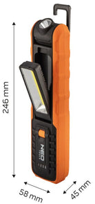 NEO Tools Aku-töökojalamp 500 lm COB, alus ja laadija