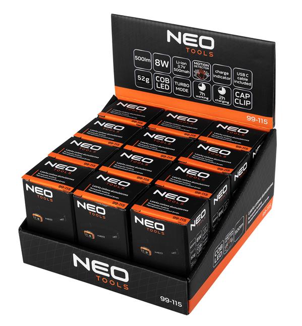 NEO Tools Aku-pealamp 500 lm, USB, COB LED