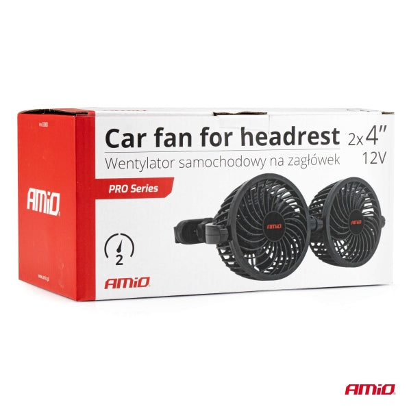 AMiO Autoventilaator, peatoele, kahekordne, 12 V