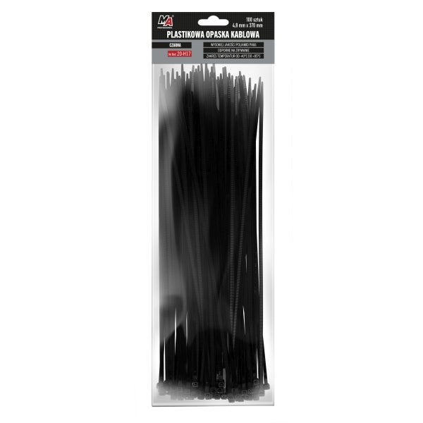 Moje Auto Kaablisidemed 4,8 x 250 mm, must, 100 tk