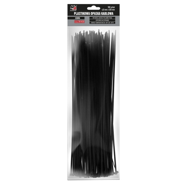 Moje Auto Kaablisidemed 4,8 x 300 mm, must, 100 tk